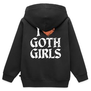 Love Goth Girls! Gothic Aesthetic Goth Mommy - Kids Premium Organic Zip-up Hoodie - black - Back - AI Model Kid Male (0cm)