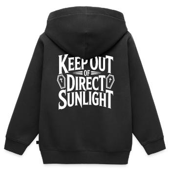 Tenir à l’abri de la lumière directe du soleil ! Vampire Goth Emo - Sweat Premium à capuche zippé enfant bio - noir - Dos - AI Model Kid Male (0cm)