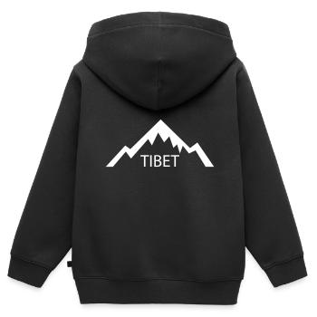 Tibet - Kinder Premium Organic Zip Hoodie - Schwarz - Hinten - AI Model Kid Male (0cm)