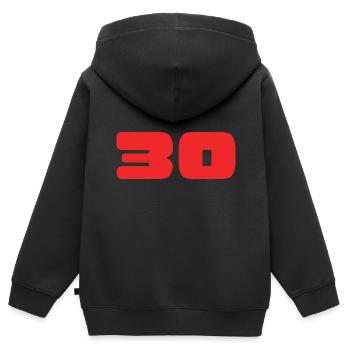 30. 30 JAHRE. 30-JÄHRIGES JUBILÄUM. GEBURTSTAG 30 JAHRE. - Kinder Premium Organic Zip Hoodie - Schwarz - Hinten - AI Model Kid Male (0cm)