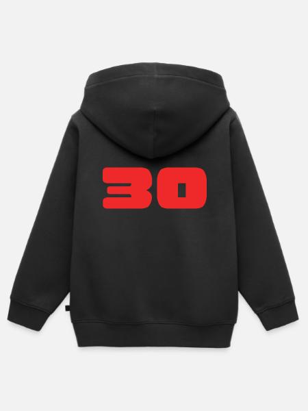 30. 30 ANS. 30e ANNIVERSAIRE. ANNIVERSAIRE 30 ANS. - Sweat Premium à capuche zippé enfant bio - noir