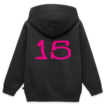 ALLES GUTE ZUM GEBURTSTAG. ALLES GUTE ZUM GEBURTSTAG. JAHRESTAG. - Kinder Premium Organic Zip Hoodie - Schwarz - Hinten - AI Model Kid Male (0cm)