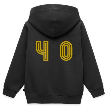 40. 40 JAHRE. 40-JÄHRIGES JUBILÄUM. 40-JÄHRIGES JUBILÄUM. - Kinder Premium Organic Zip Hoodie - Schwarz - Hinten - AI Model Kid Male (0cm)
