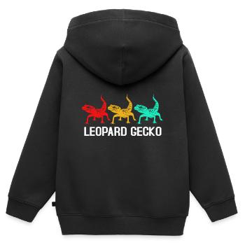 Gecko - Sweat Premium à capuche zippé enfant bio - noir - Dos - AI Model Kid Male (0cm)