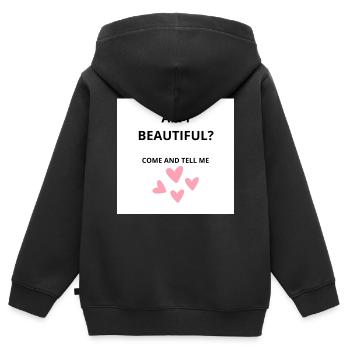 Bin ich schön? - Kinder Premium Organic Zip Hoodie - Schwarz - Hinten - AI Model Kid Male (0cm)