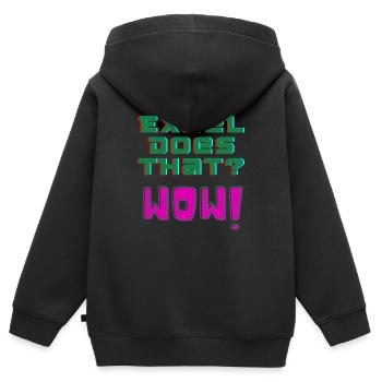 Excel does that? WOW! - Kids Premium Organic Zip-up Hoodie - black - Back - AI Model Kid Male (0cm)
