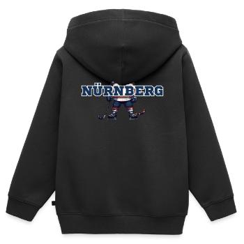 Nuremberg, ma ville ! - Sweat Premium à capuche zippé enfant bio - noir - Dos - AI Model Kid Male (0cm)