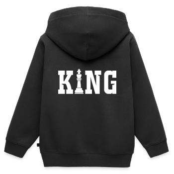 Schach König Schachbrett - Kinder Premium Organic Zip Hoodie - Schwarz - Hinten - AI Model Kid Male (0cm)