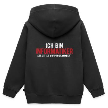 Informatik Informatiker Programmierer - Kinder Premium Organic Zip Hoodie - Schwarz - Hinten - AI Model Kid Male (0cm)