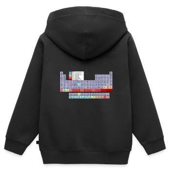 Tableau périodique Chimie - Sweat Premium à capuche zippé enfant bio - noir - Dos - AI Model Kid Male (0cm)