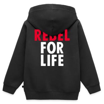 Rebel For Life - Extinction Rebellion - XR Demo - Kinder Premium Organic Zip Hoodie - Schwarz - Hinten - AI Model Kid Male (0cm)