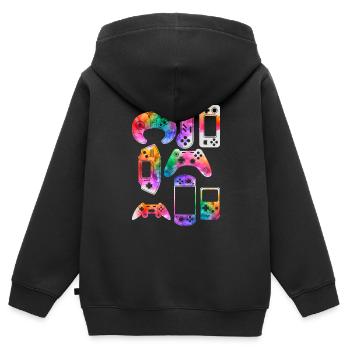 Videospiel-Controller - Kinder Premium Organic Zip Hoodie - Schwarz - Hinten - AI Model Kid Male (0cm)