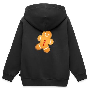 Lebkuchenmann - Kinder Premium Organic Zip Hoodie - Schwarz - Hinten - AI Model Kid Male (0cm)