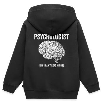 Psychologie psychologue thérapeute cadeau psyché - Sweat Premium à capuche zippé enfant bio - noir - Dos - AI Model Kid Male (0cm)