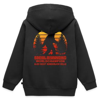 Le Bigfoot n’est vraiment pas particulièrement brillant - Sweat Premium à capuche zippé enfant bio - noir - Dos - AI Model Kid Male (0cm)