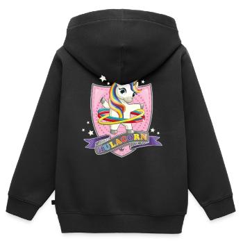 Unicorn Hula Hop / Hulacorn - Kids Premium Organic Zip-up Hoodie - black - Back - AI Model Kid Male (0cm)