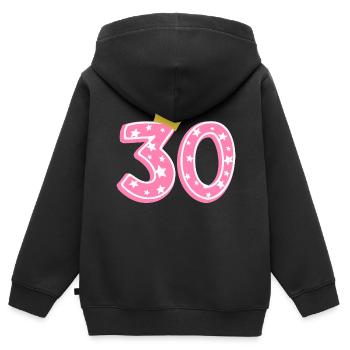 30 Krone 30. Geburtstag 30 Jahre - Kinder Premium Organic Zip Hoodie - Schwarz - Hinten - AI Model Kid Male (0cm)