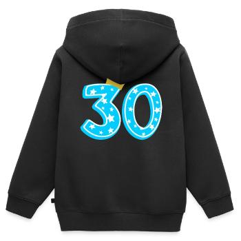 30 Krone 30. Geburtstag 30 Jahre - Kinder Premium Organic Zip Hoodie - Schwarz - Hinten - AI Model Kid Male (0cm)