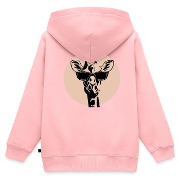Giraffe mit Brille - Kinder Premium Organic Zip Hoodie - Rosa - Hinten - AI Model Kid Female (0cm)