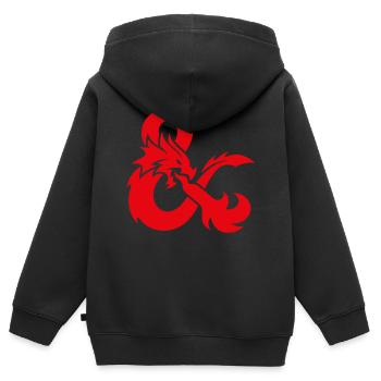 Dungeons And Dragons Kleines Logo In Rot - Kinder Premium Organic Zip Hoodie - Schwarz - Hinten - AI Model Kid Male (0cm)