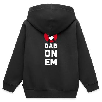 tamponner sur em tamponnant panda de football touché mooving - Sweat Premium à capuche zippé enfant bio - noir - Dos - AI Model Kid Male (0cm)