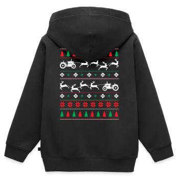 Agriculteur - Noël laid - Sweat Premium à capuche zippé enfant bio - noir - Dos - AI Model Kid Male (0cm)