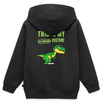 Dinosaurier Kostüm Fasching verkleiden humor funny - Kinder Premium Organic Zip Hoodie - Schwarz - Hinten - AI Model Kid Male (0cm)