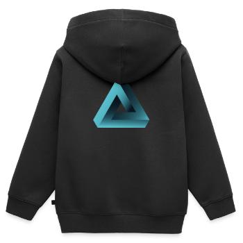 pyramide illusion optique illusion Illuminati ne - Sweat Premium à capuche zippé enfant bio - noir - Dos - AI Model Kid Male (0cm)