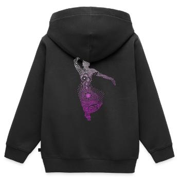 danse yoga temple Mandala méditation Inde shanti - Sweat Premium à capuche zippé enfant bio - noir - Dos - AI Model Kid Male (0cm)