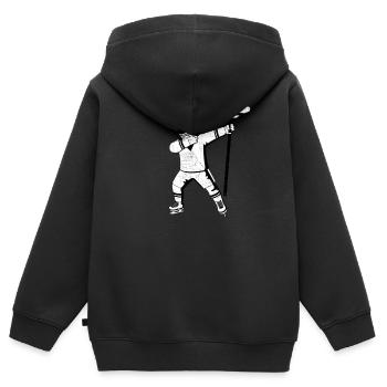 Dabbing Ice Hockey Player Dab Dance - Sweat Premium à capuche zippé enfant bio - noir - Dos - AI Model Kid Male (0cm)