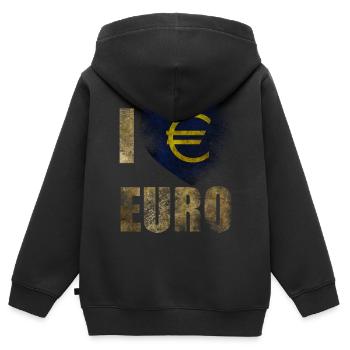 EURO Ich liebe Euro - Kinder Premium Organic Zip Hoodie - Schwarz - Hinten - AI Model Kid Male (0cm)
