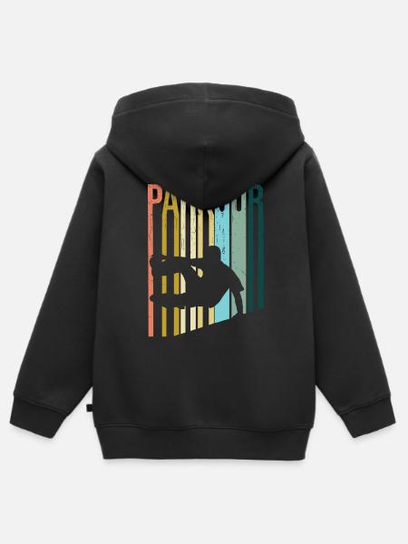 Parkour Retro - Kids Premium Organic Zip-up Hoodie - black