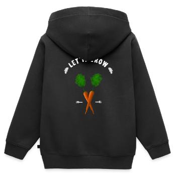 möhre wachsen garten bauer landwirt garden gärtner - Kinder Premium Organic Zip Hoodie - Schwarz - Hinten - AI Model Kid Male (0cm)