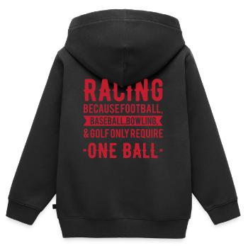 Motorsport Ball - Kinder Premium Organic Zip Hoodie - Schwarz - Hinten - AI Model Kid Male (0cm)