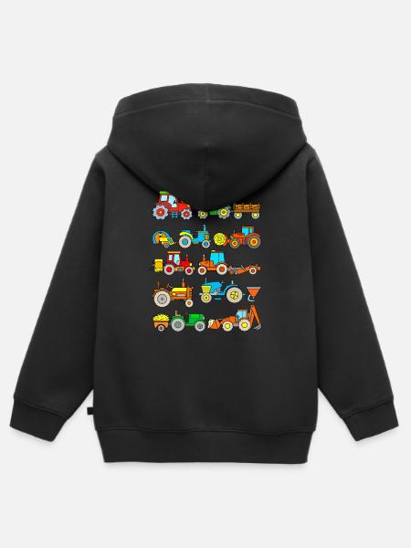 Tractors - Kids Premium Organic Zip-up Hoodie - black
