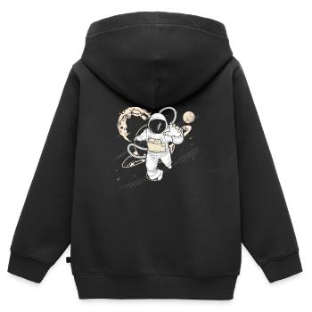 Outer Space Astronaut Planets Aircrafts Galaxy - Kids Premium Organic Zip-up Hoodie - black - Back - AI Model Kid Male (0cm)