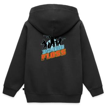 Trends Bewegung Bewegung Zahnseide Tanzen Geschenk tun - Kinder Premium Organic Zip Hoodie - Schwarz - Hinten - AI Model Kid Male (0cm)