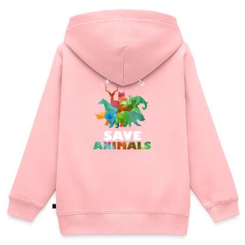 Rescue Pets Made To Save Défenseur des droits des animaux - Sweat Premium à capuche zippé enfant bio - rose - Dos - AI Model Kid Female (0cm)