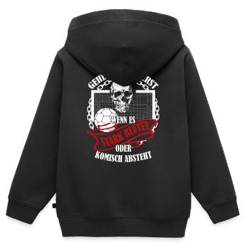 Est hurlé seulement quand il saigne abondamment - Sweat Premium à capuche zippé enfant bio - noir - Dos - AI Model Kid Male (0cm)