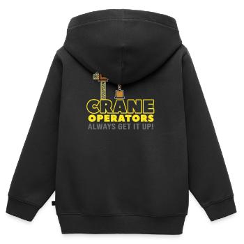 grue - Sweat Premium à capuche zippé enfant bio - noir - Dos - AI Model Kid Male (0cm)
