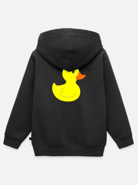 Żółta kaczka Kąpiel Kaczka Squeaky Duck - Hoodie Premium med dragkedja barn ekologisk - svart