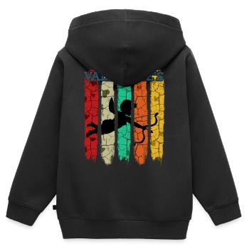 Cupidon de style rétro vintage | Cadeau Saint Valentin - Sweat Premium à capuche zippé enfant bio - noir - Dos - AI Model Kid Male (0cm)