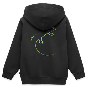 Echse - Kinder Premium Organic Zip Hoodie - Schwarz - Hinten - AI Model Kid Male (0cm)