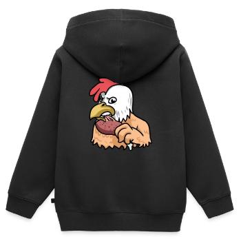 Go Vegan Tiere Kanibal Fantasy Fleisch Huhn Horror - Kinder Premium Organic Zip Hoodie - Schwarz - Hinten - AI Model Kid Male (0cm)