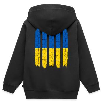 Trendy Ukraine Nationalfarben Modern Land Geschenk - Kinder Premium Organic Zip Hoodie - Schwarz - Hinten - AI Model Kid Male (0cm)