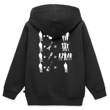 La basse vous rend solitaire - Sweat Premium à capuche zippé enfant bio - noir - Dos - AI Model Kid Male (0cm)