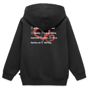 Ich Liebe dich Spruch / Gedicht - Kinder Premium Organic Zip Hoodie - Schwarz - Hinten - AI Model Kid Male (0cm)
