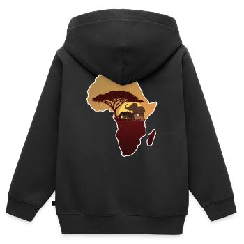 Afrika - Kinder Premium Organic Zip Hoodie - Schwarz - Hinten - AI Model Kid Male (0cm)