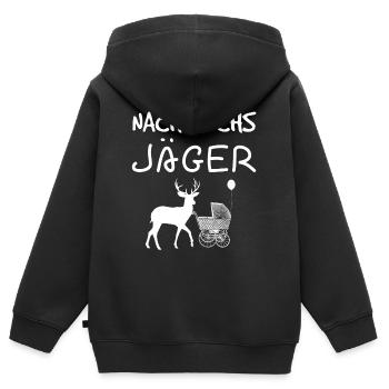 Nachwuchs Jäger - Geschenk zur Geburt Jagd - Kinder Premium Organic Zip Hoodie - Schwarz - Hinten - AI Model Kid Male (0cm)
