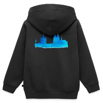 Cologne Skyline Cologne Dom Home Dome Carnaval Kölsch - Sweat Premium à capuche zippé enfant bio - noir - Dos - AI Model Kid Male (0cm)